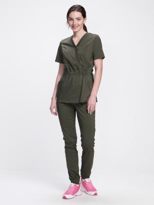 Костюм женский хирургический Модерн-004 (тк.Стрейч,120) MedLine, хаки (МИНПРОМТОРГ)