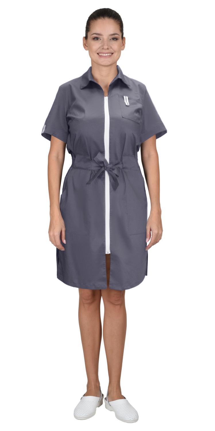 Халат ВИКТОРИЯ женский темно-серый