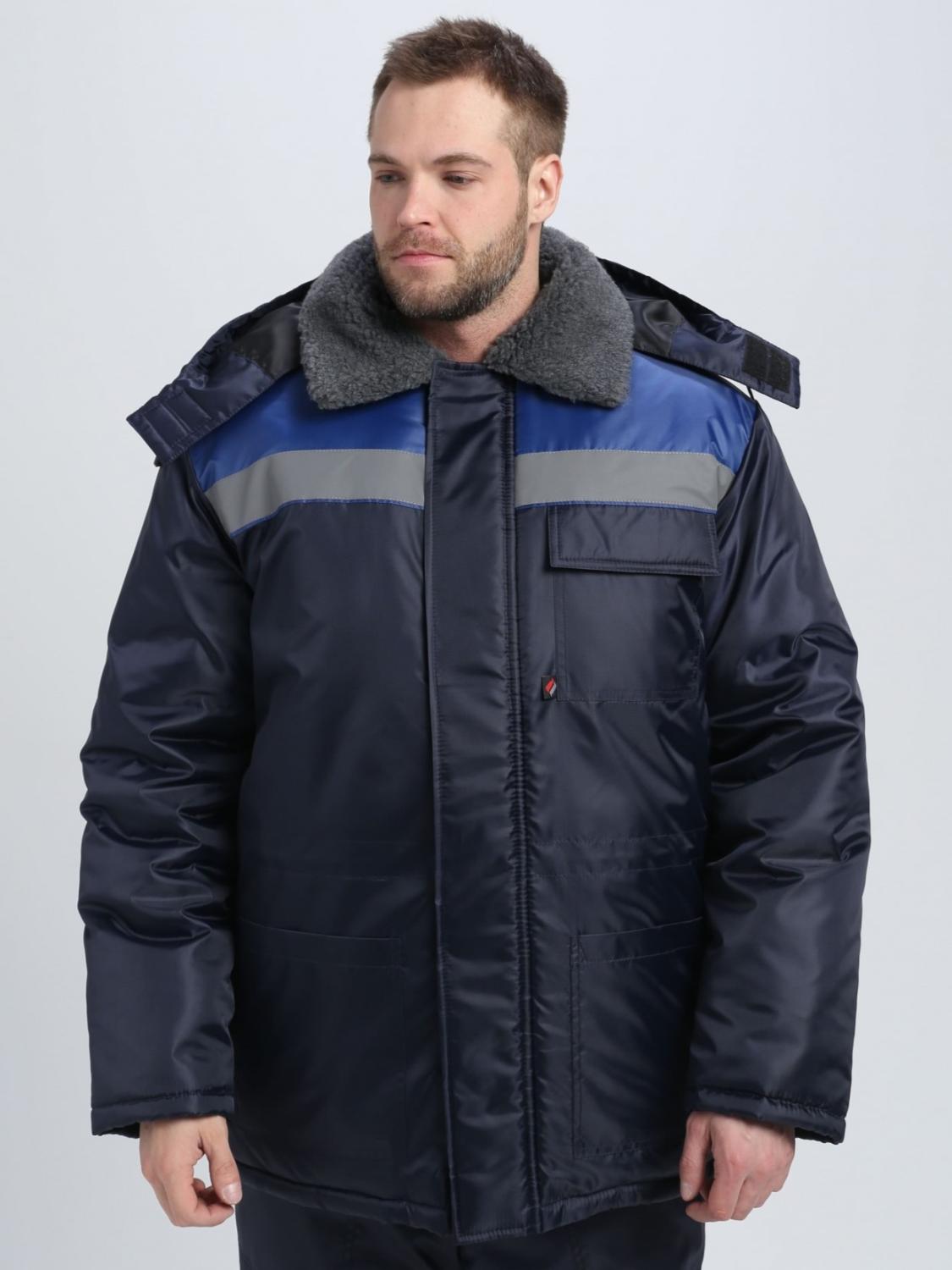 Куртка зимняя Бригада NEW (тк.Оксфорд), т.синий/васильковый (МИНПРОМТОРГ)