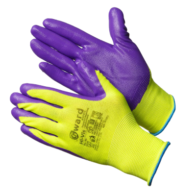 Перчатки Gward Hi-Vis нейлоновые с нитриловым покрытием
