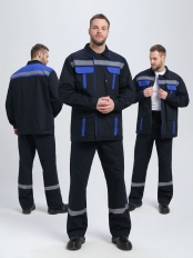 Костюм ИТР СОП UZ (тк.Саржа,250) брюки, т.синий/васильковый