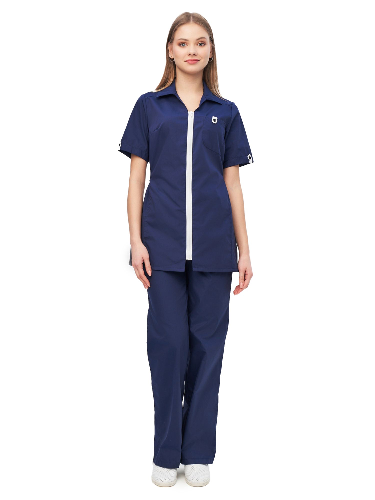 Костюм женский "Глория 2" т-синий с белым