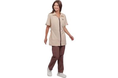 Костюм женский "Глория 2" бежевый с коричневым