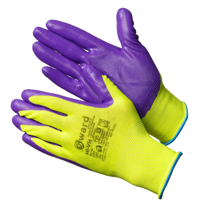 Перчатки Gward Hi-Vis нейлоновые с нитриловым покрытием